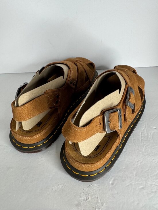 Dr. Martens Archive Sandal Fisherman Tan Plush Suede EU 44 US Men\'s 11 Ladies 12